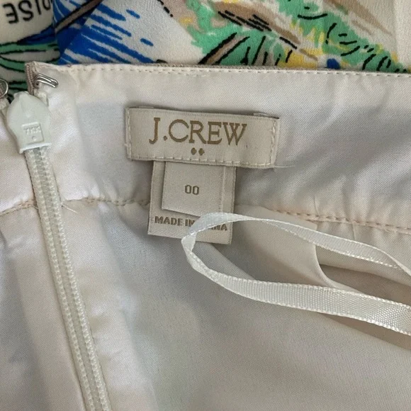 J. Crew Hawaiian Pleated Skirt Waikiki Maui Hula Print Size 00 Lined - Picture 3 of 3